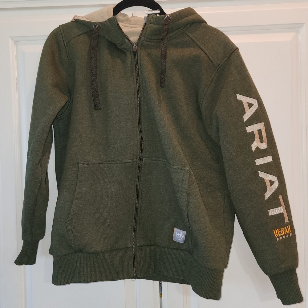 OLIVE GREEN Ariat Womens Rebar Zip-Up Coat Size Medium - Picture 7 of 7